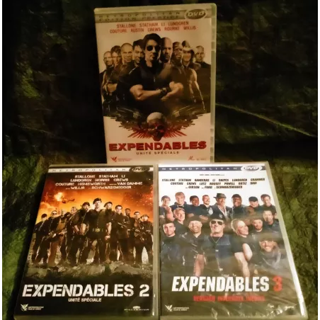 Expendables Unité spéciale Pack Trilogie 3 Films DVD Stallone - Schwarzenegger - Statham - Li - Lundgren - Rourke