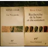 René Char Pack 2 Livres Le nu perdu - Recherche de la base et du sommet