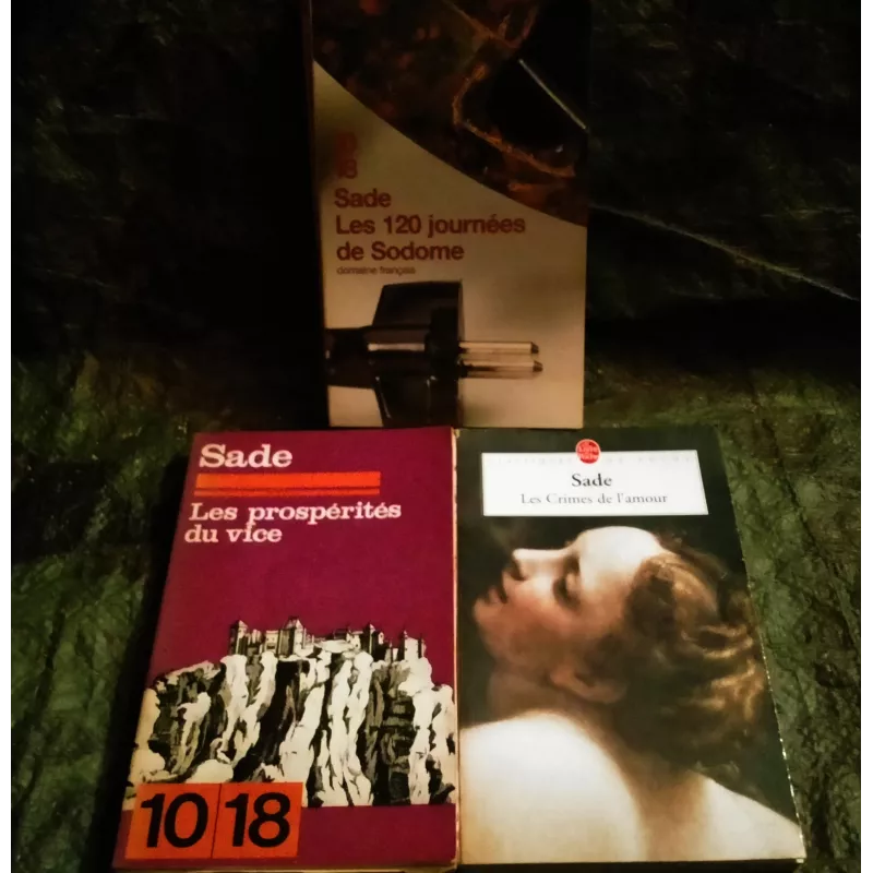 Marquis de Sade Pack 3 Livres Les 120 Journées de Sodome Les prospérités du vice Les crimes de l'amour