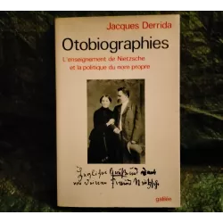 Livre Otobiographies - Jacques Derrida Galilée