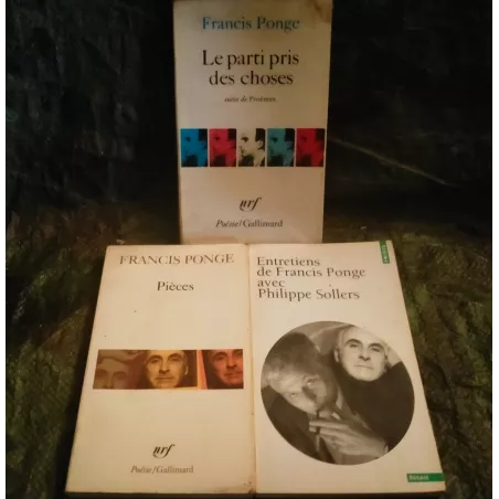 Francis Ponge Pack 3 Livres