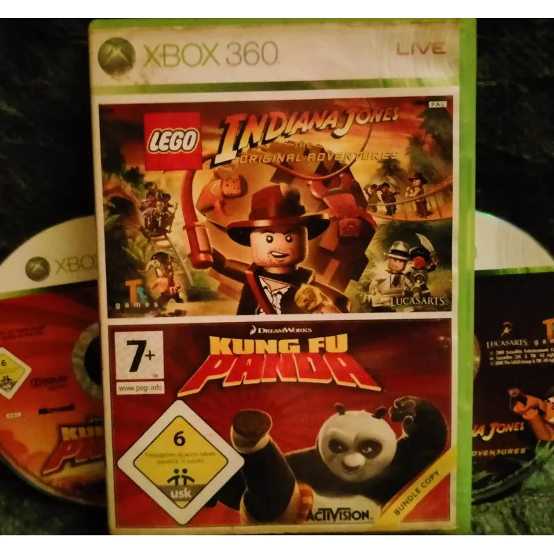 Indiana Jones + Kung-fu Panda  - édition 2 Jeux Video XBOX 360