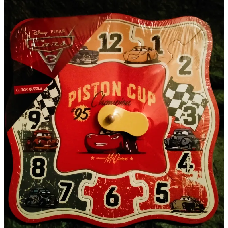 Puzzle horloge Cars 3 - 12 Pièces en bois