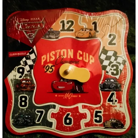 Puzzle horloge Cars 3 - 12 Pièces en bois