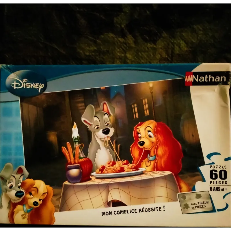 Puzzle La belle et le clochard - Disney - Nathan  60 Pièces