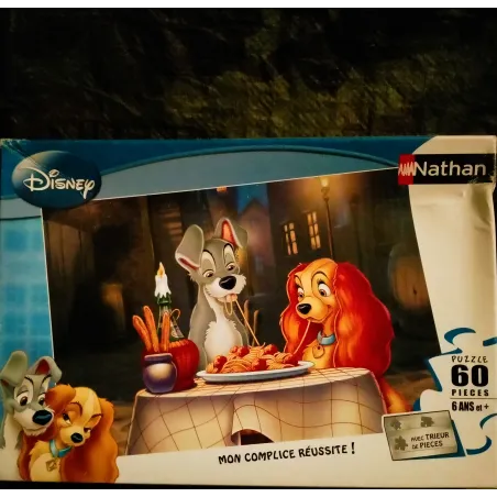 Puzzle La belle et le clochard - Disney - Nathan  60 Pièces