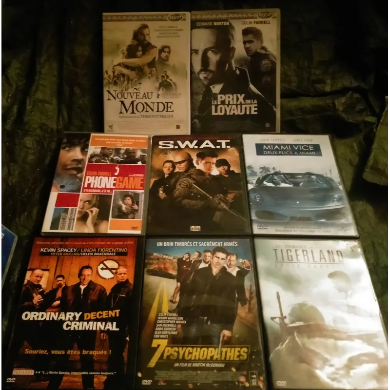 Colin Farrell Pack 8 Films DVD Phone Game 7 Psychopathes Miami vice 2 Flics à Miami Le prix de la loyauté