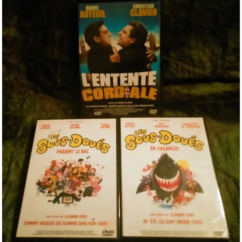 Daniel Auteuil Pack 3 Films DVD Les sous-doués passent le bac Les sous-doués en vacances L'entente cordiale