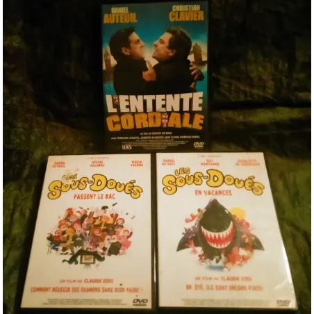 Daniel Auteuil Pack 3 Films DVD Les sous-doués passent le bac Les sous-doués en vacances L'entente cordiale