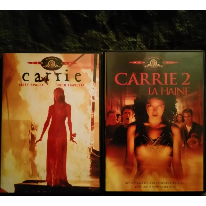 DVD Carrie 1 et 2 - Pack 2 Films De Palma Spaceck Travolta - Stephen King