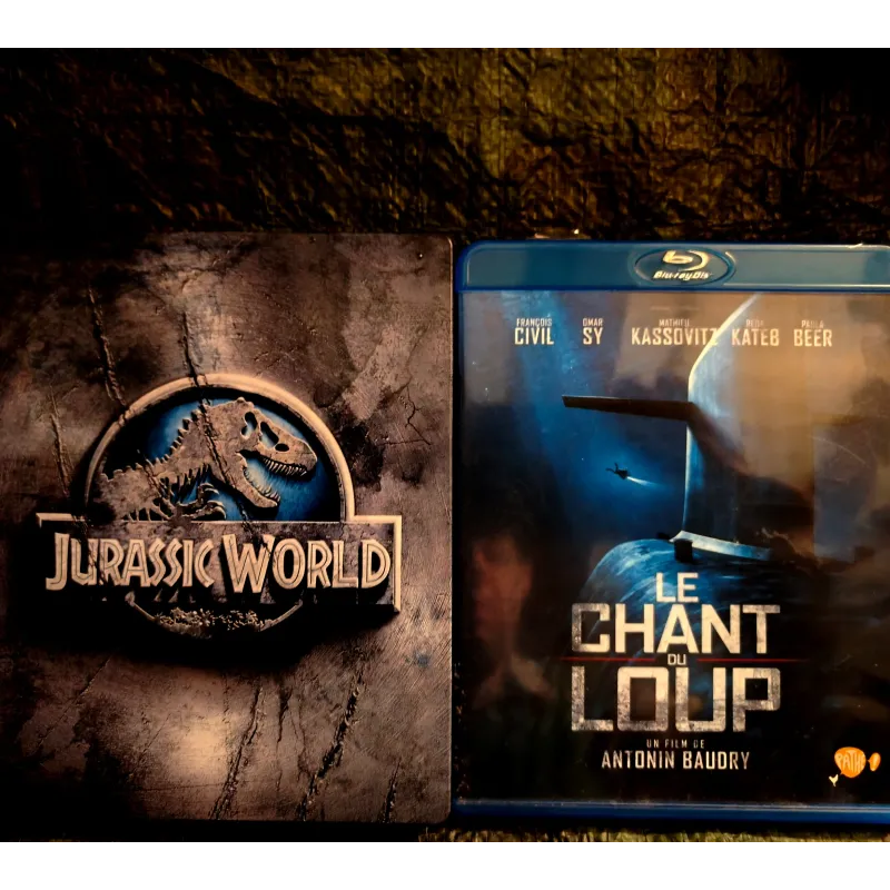 Blu-ray Omar Sy Pack 2 Films Le chant du loup Jurassic World - coffret Steelbook