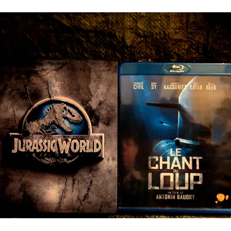 Blu-ray Omar Sy Pack 2 Films Le chant du loup Jurassic World - coffret Steelbook