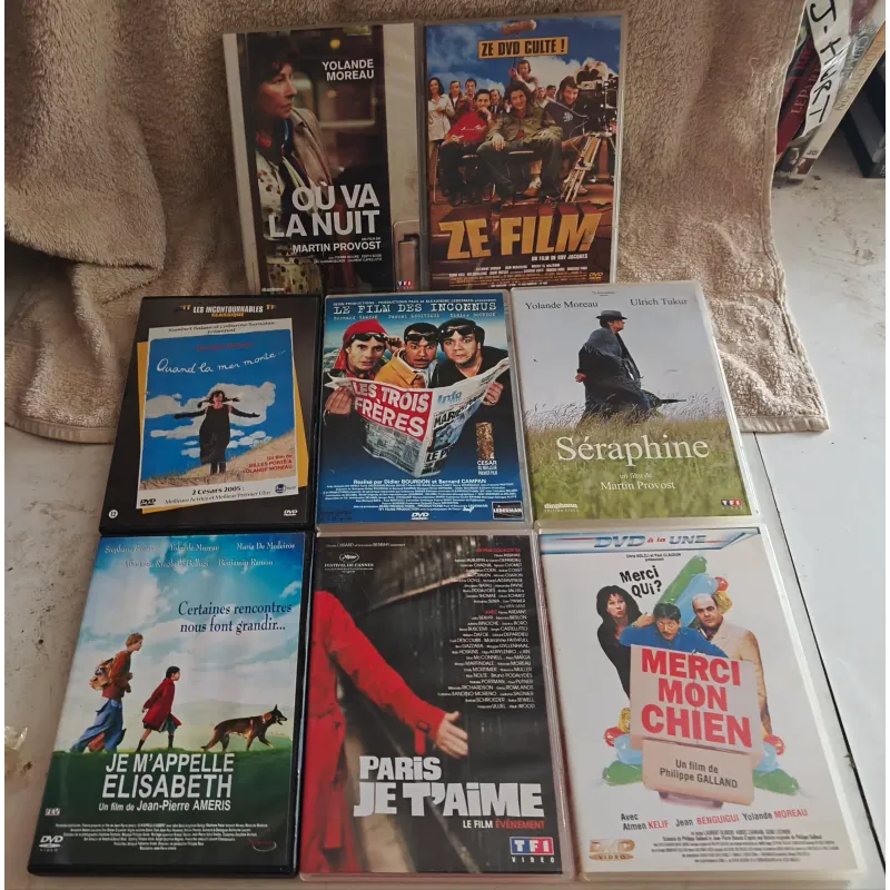 Yolande Moreau Pack 8 Films DVD Ze film Où va la nuit Paris je t'aime
Quand la mer monte Séraphine Les 3 frères