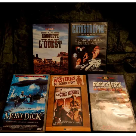 DVD Gregory Peck Pack 5 Films La cible humaine La conquête de l'Ouest La cible humaine La gloire et la peur Moby Dick