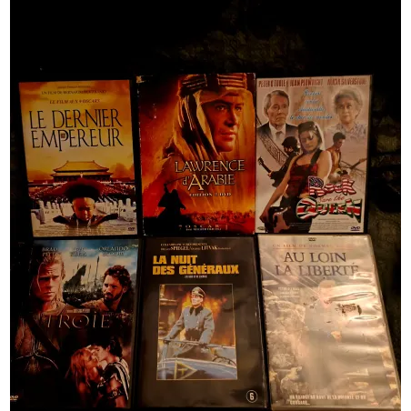 DVD Peter O'Toole Pack 6 Films Lawrence d'Arabie La nuit des généraux Au loin la liberté Le dernier empereur Troie
