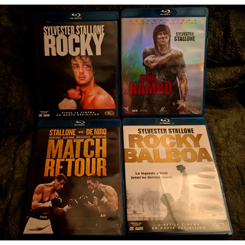 Blu-ray Sylvester Stallone Pack 4 Films Match retour Rocky Rocky Balboa John Rambo