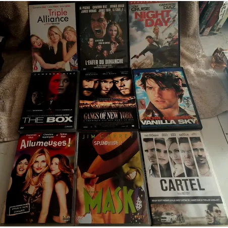 DVD Cameron Diaz Pack 9 Films Vanilla sky Night and day Triple alliance Cartel The box L'enfer du dimanche