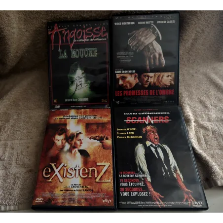 Pack 4 Films DVD David Cronenberg La mouche Scanners ExistenZ Les promesses de l'ombre