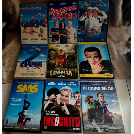 DVD Franck Dubosc Pack 9 Films SMS 10 Jours en or Incognito Cinéman Bienvenue à bord Camping