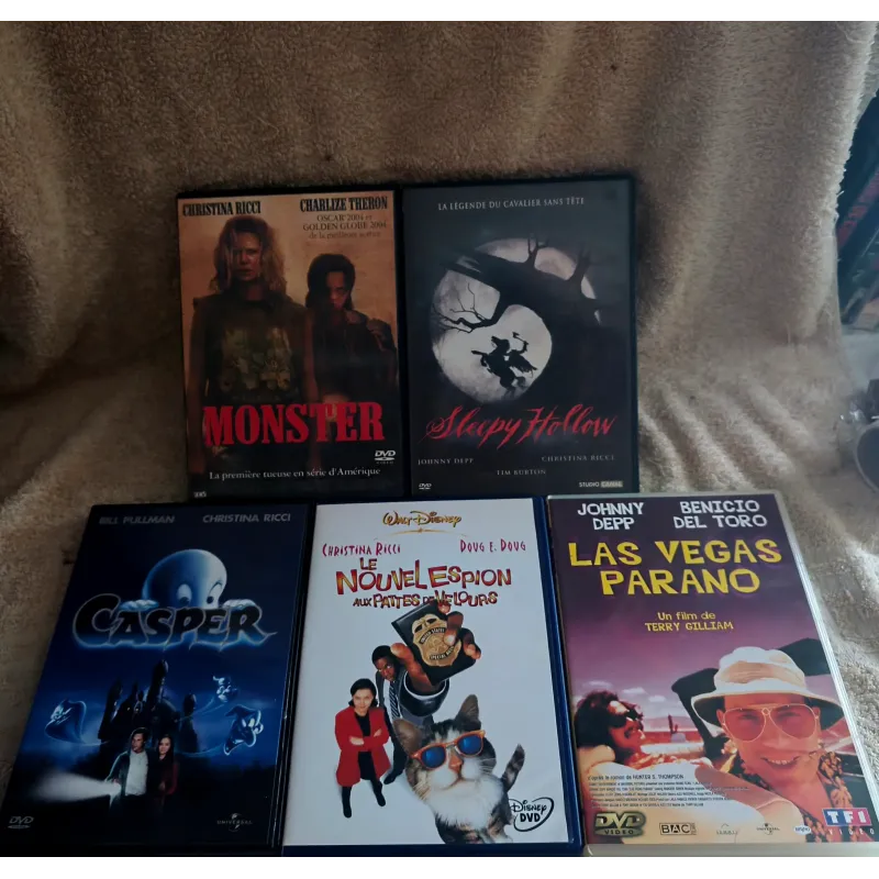 Christina Ricci Pack 5 Films DVD Casper Las Vegas Parano Monster Le nouvel espion aux pattes de velours