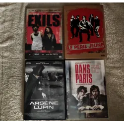 Romain Duris Pack 4 Films 5 DVD Le péril jeune Arsène Lupin Dans Paris Exils