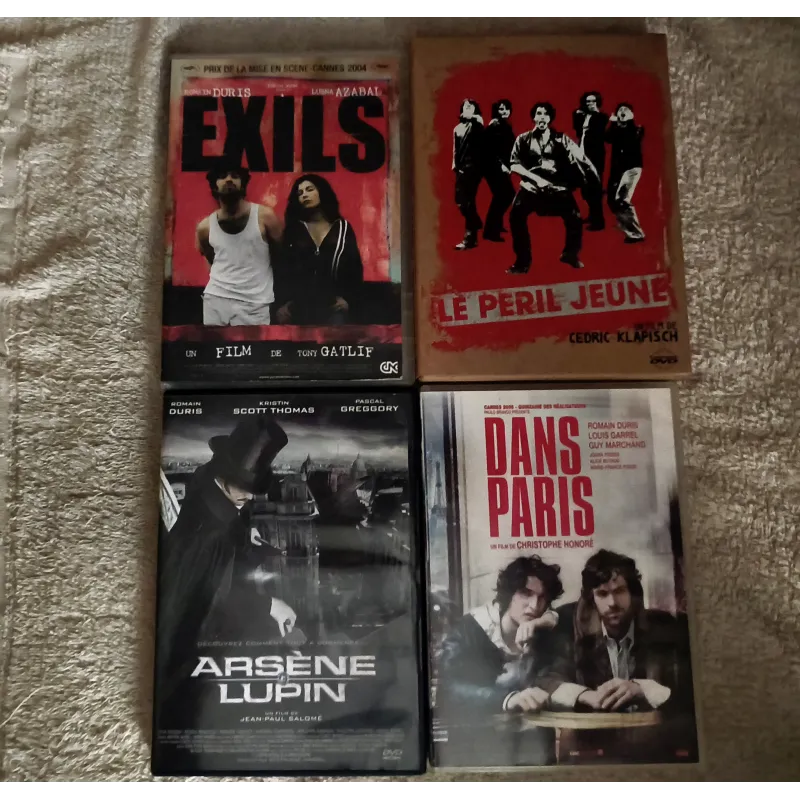 Romain Duris Pack 4 Films 5 DVD Le péril jeune Arsène Lupin Dans Paris Exils