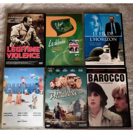 Claude Brasseur Pack 6 Films DVD La débandade Malabar princess Barocco Le fil de l'horizon Légitime violence