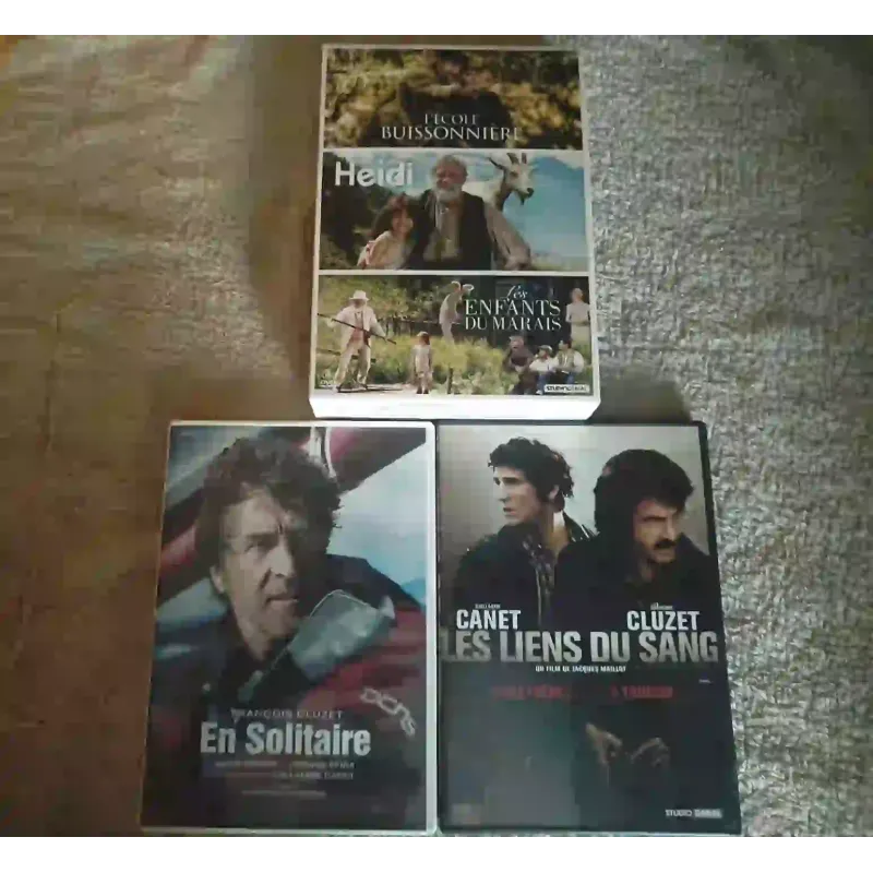 François Cluzet Pack 5 Films DVD En solitaire Les liens du sang Les enfants du marais + L'école buissonnière + Heidi