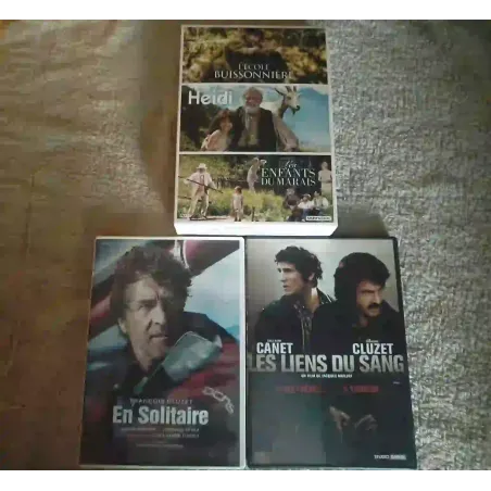 François Cluzet Pack 5 Films DVD En solitaire Les liens du sang Les enfants du marais + L'école buissonnière + Heidi