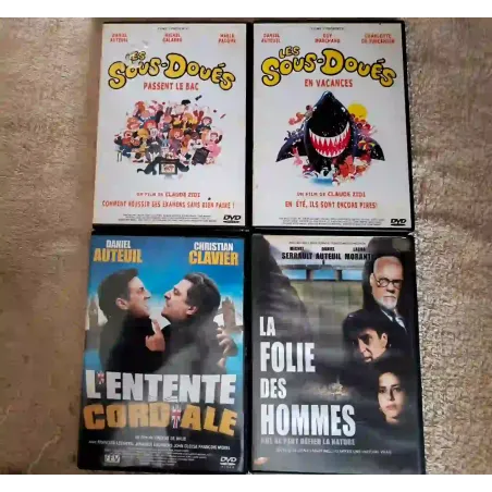 Daniel Auteuil Pack 4 Films DVD Les sous-doués passent le bac en vacances L'entente cordiale La folie des hommes