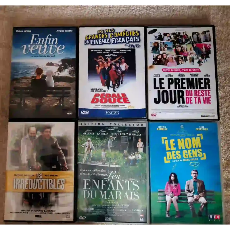 Jacques Gamblin Pack 6 Films DVD Le nom des gens Pédale douce Les enfants du marais Enfin veuve
