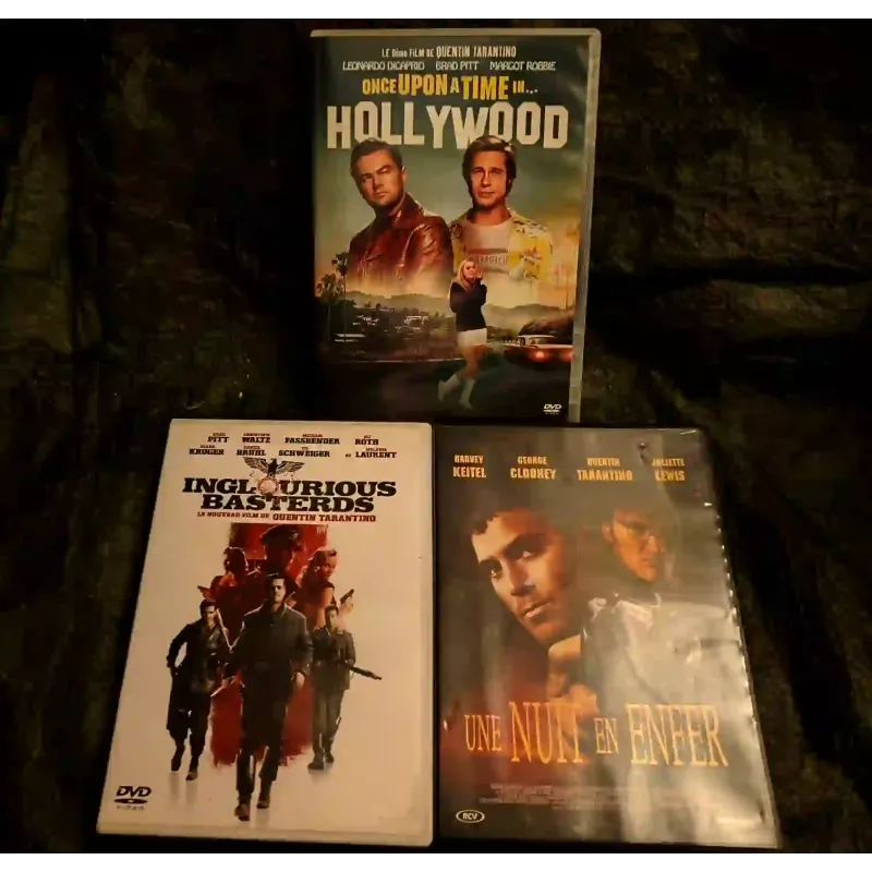 Quentin Tarantino Pack 3 Films DVD Once upon a time in Hollywood Inglourious Basterds Une nuit en enfer