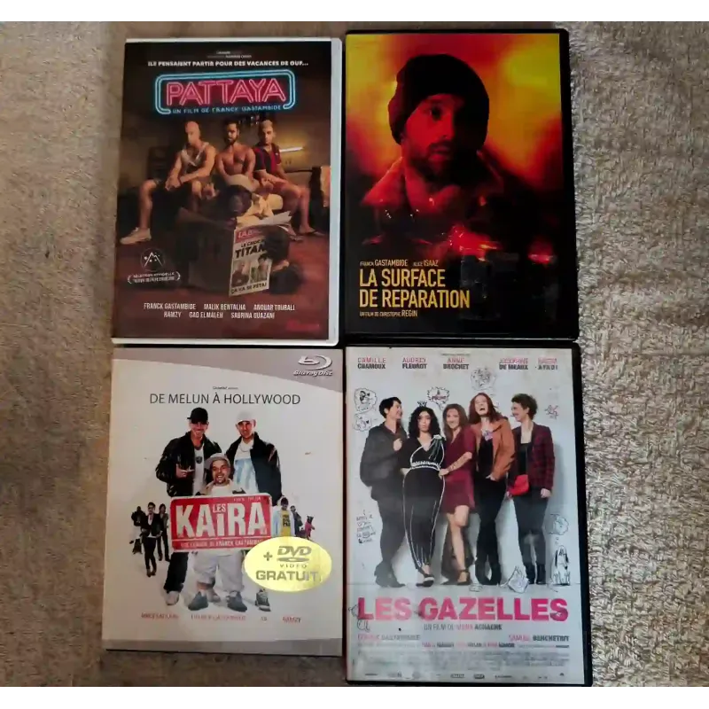 Franck Gastambide Pack 4 Films DVD Pattaya La surface de réparation Les Kaïra Les gazelles