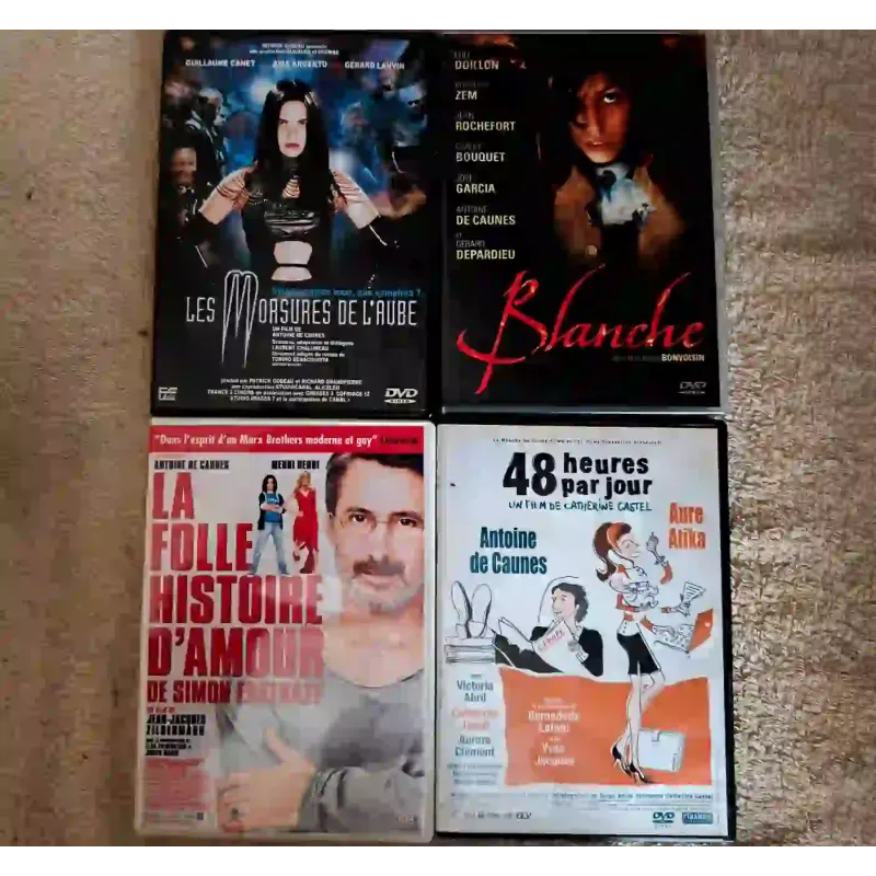 Antoine De Caunes Pack 4 Films DVD Blanche 48 heures par jour Les morsures de l'aube La folle histoire d'amour de Simon Eskenazy