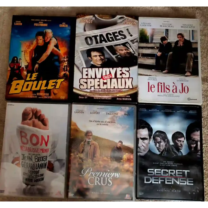 Gérard Lanvin Pack 6 Films DVD Premiers crus Le fils à Jo Le boulet 
Bon rétablissement Secret défense Envoyés spéciaux