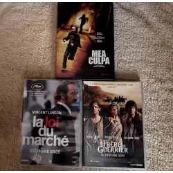 Vincent Lindon Pack 3 Films DVD VF La loi du Marché Mea Culpa Le frère du guerrier