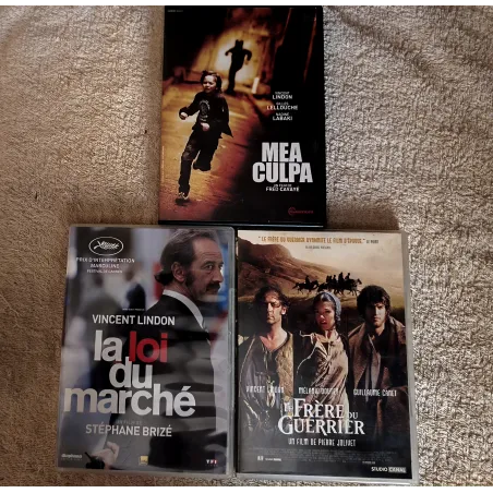 Vincent Lindon Pack 3 Films DVD VF La loi du Marché Mea Culpa Le frère du guerrier