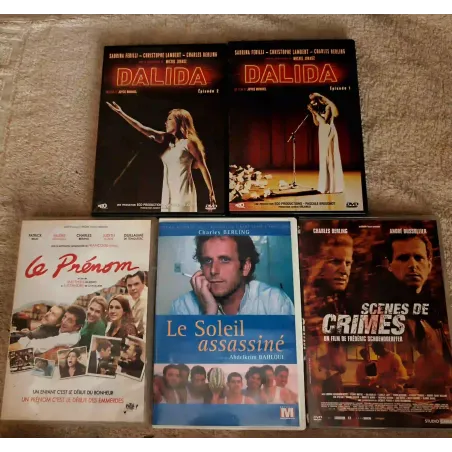 Charles Berling Pack 4 Films 5 DVD Dalida Scènes de crimes Le soleil assassiné Le prénom
