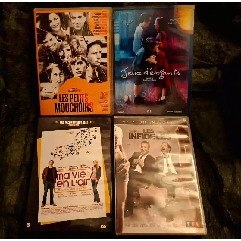Gilles Lellouche Pack 4 Films DVD Les petits mouchoirs Les infidèles Jeux d'enfants Ma vie en l'air