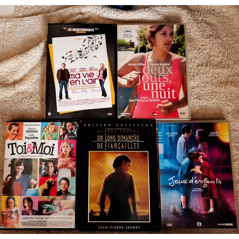 Marion Cotillard Pack 5 Films DVD Deux jours une nuit Ma vie en l'air 
Un long dimanche de fiançailles Toi et moi