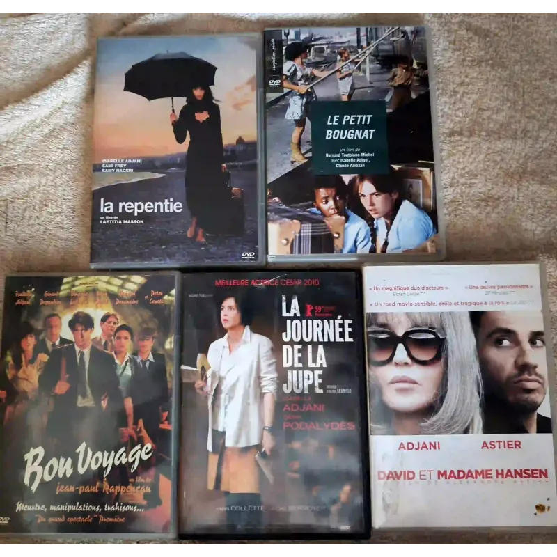 Isabelle Adjani Pack 5 Films DVD La journée de la jupe La repentie Le petit bougnat Bon voyage