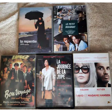 Isabelle Adjani Pack 5 Films DVD La journée de la jupe La repentie Le petit bougnat Bon voyage