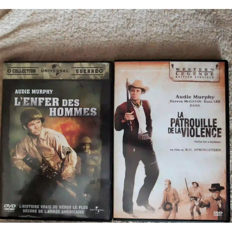 Audie Murphy Pack 2 Films DVD VF L'enfer des hommes La patrouille de la violence