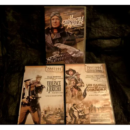 George Peppard Pack 3 Films DVD VF Les canons de Cordoba Violence à Jericho Le crépuscule des aigles