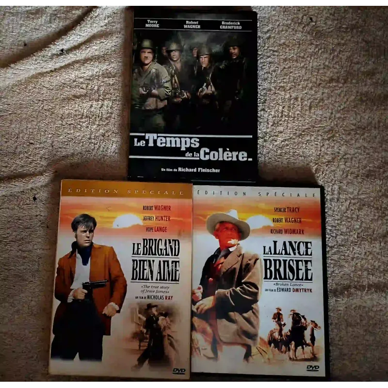 Robert Wagner Pack 3 Films DVD VF Le temps de la colère La lance brisée Jesse James le brigand bien-aimé