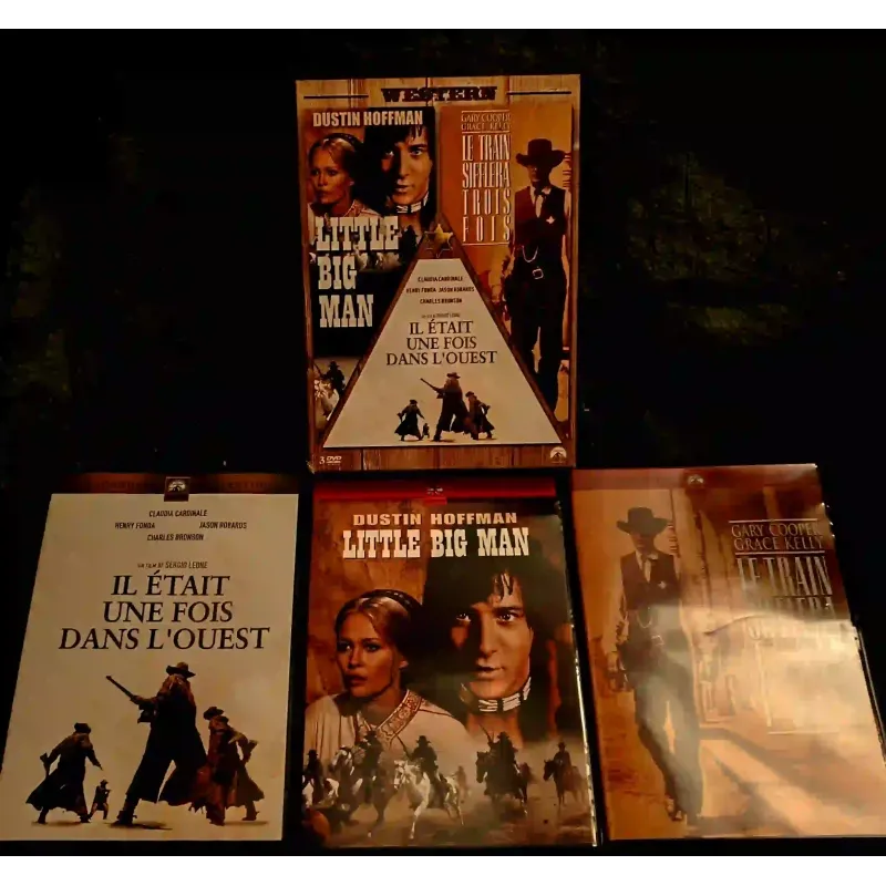 Little big man + Le train sifflera trois fois + Il était une fois dans l'Ouest - Pack 3 Films DVD Hoffman - Dunaway - Bronson