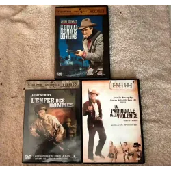 Audie Murphy Pack 3 Films DVD VF L'enfer des hommes La patrouille de la violence Le survivant des monts lointains