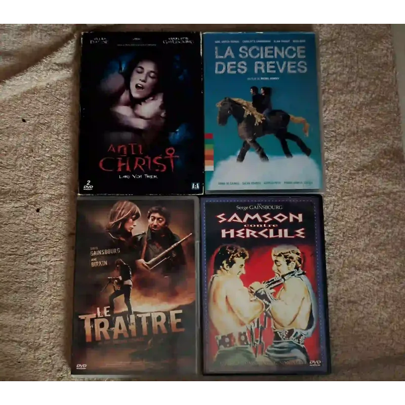 Gainsbourg Pack 4 Films DVD Anti Christ La science des rêves Ma femme est une actrice Samson et Hercule