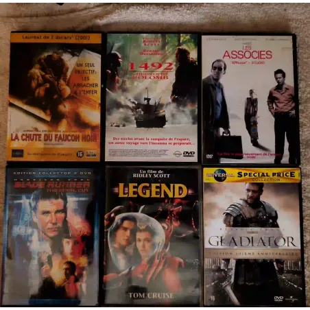 Ridley Scott Pack 6 Films 7 DVD Blade runner 1492 Christophe Colomb La chute du faucon noir Les associés Legend Gladiator