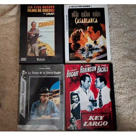 Humphrey Bogart Pack 4 Films DVD VF Le trésor de la Sierra Madre Casablanca
Key Largo Sahara